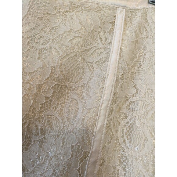 Downeast Basics skirt lace pencil cream size 10 lined business casual chic sexy - Picture 2 of 10